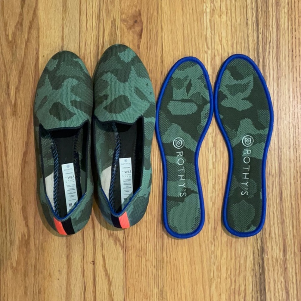 Rothy's - The Loafer Olive Camo Womens 6.5 Camoflage - Women’s SHOES - Flats